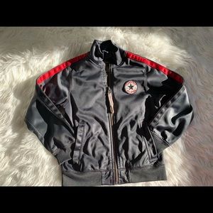 Converse All Star Kids Grey Red Stripe Jacket 4-5